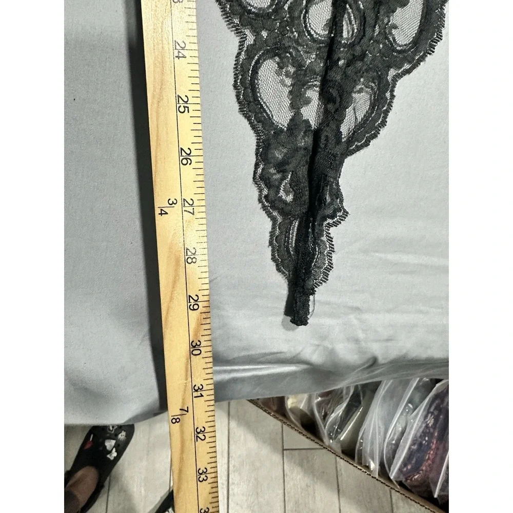 VTG 90s Victoria's Secret Black Lace Teddy Bodysuit S